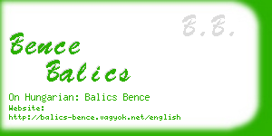 bence balics business card